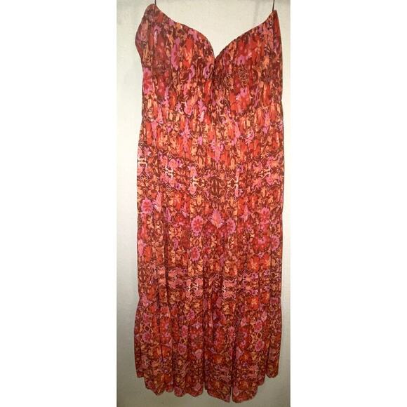 NWOT AMUR Mariana Rosewood Paisley Strapless Midi Dress Size 6 - Picture 8 of 9